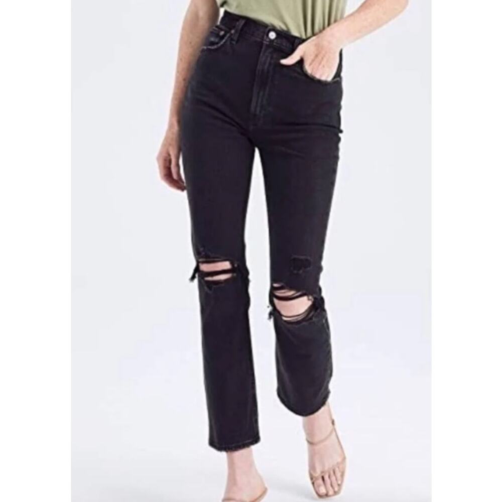 EUC Abercrombie & Fitch Ankle Straight Ultra High Rise Jeans - Black - 6/28